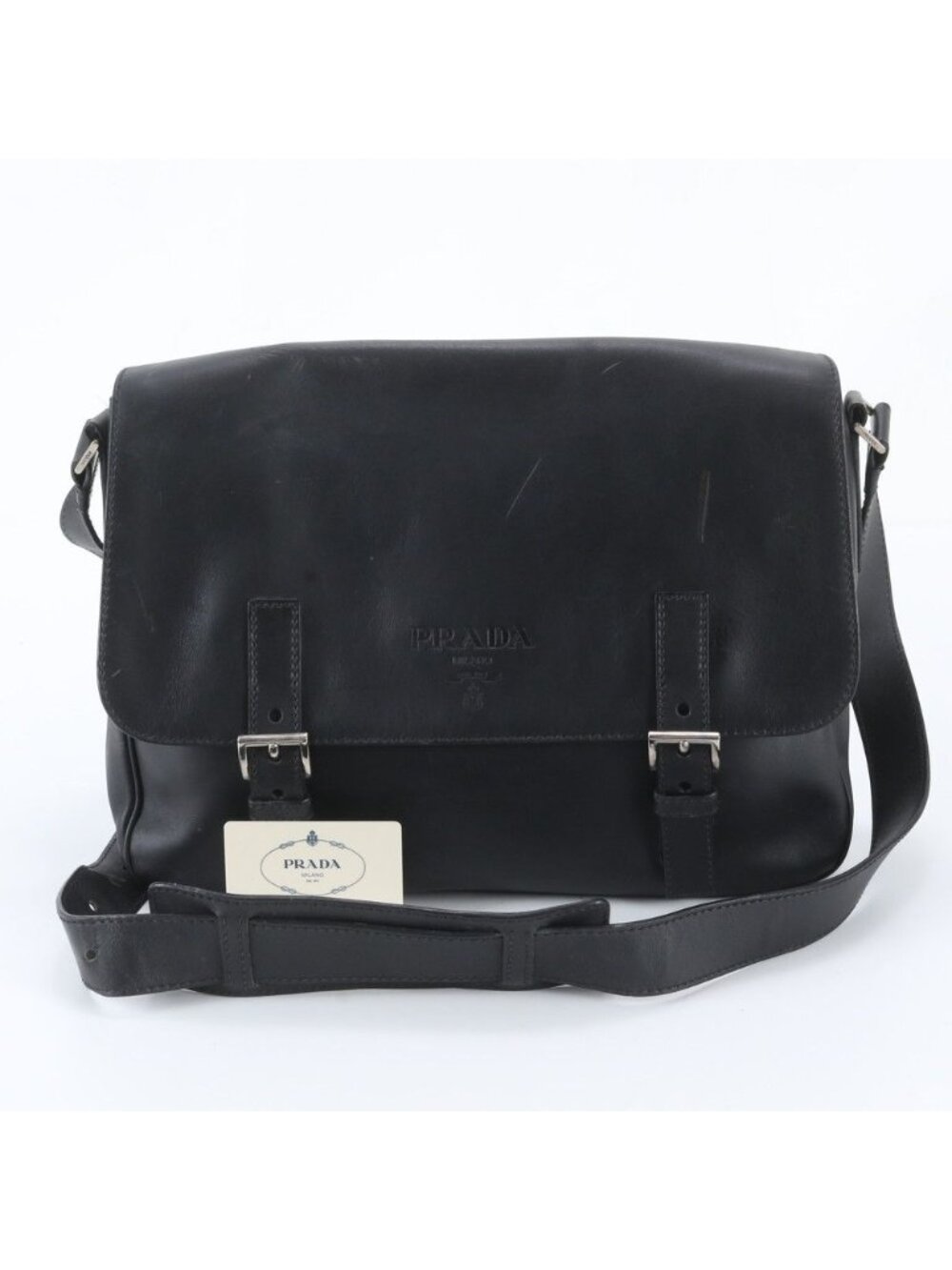Prada Leather Shoulder Bag Crossbody Messenger Business